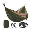Hamac de camping Belmont-Air vert armée et kaki avec sac, mousquetons et sangles d'arbres