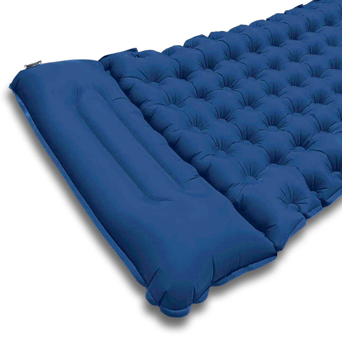 Gros plan sur l'oreiller gonflable intégré du matelas Belmont-Air