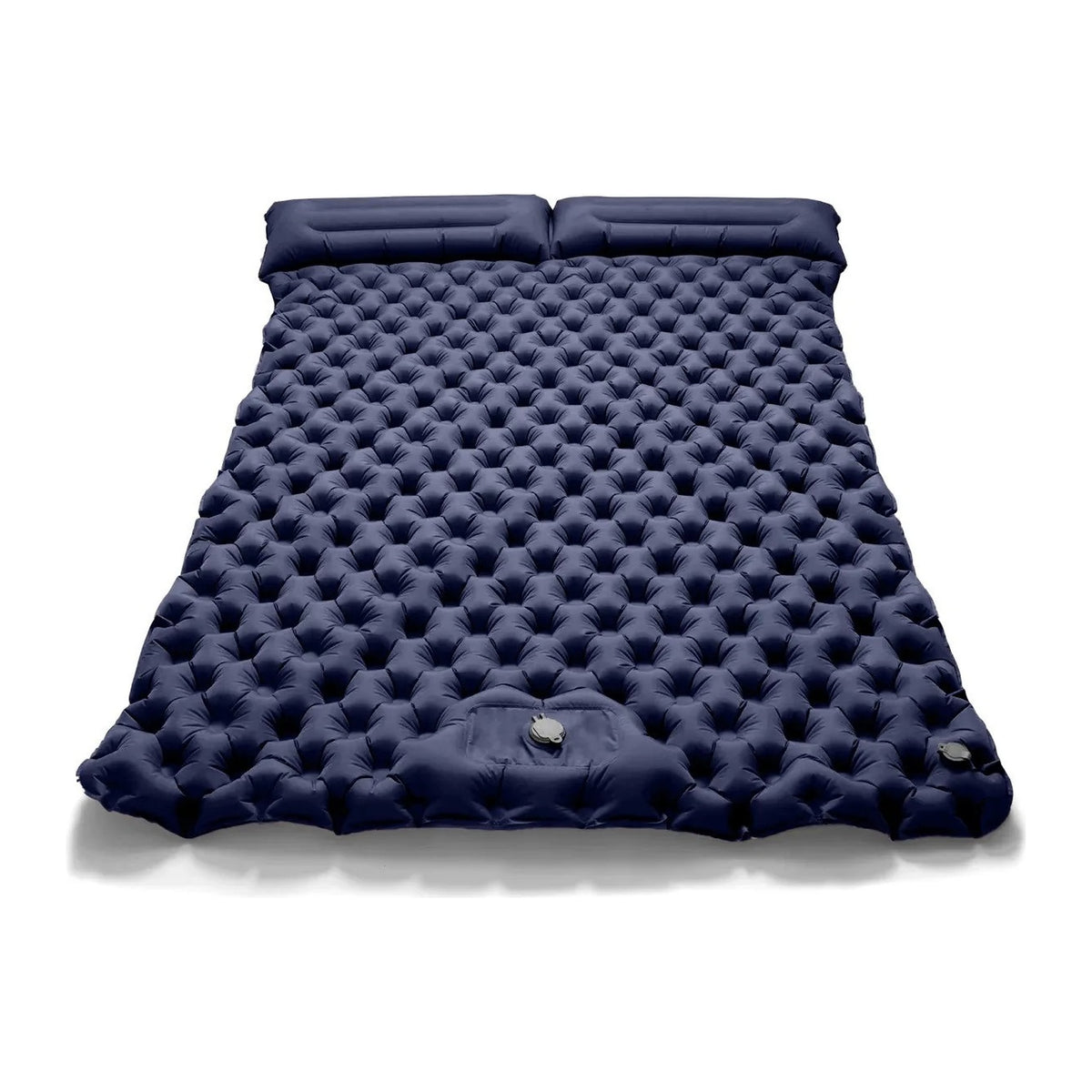Matelas gonflable double de camping Belmont-Air bleu navy avec deux oreillers intégrés