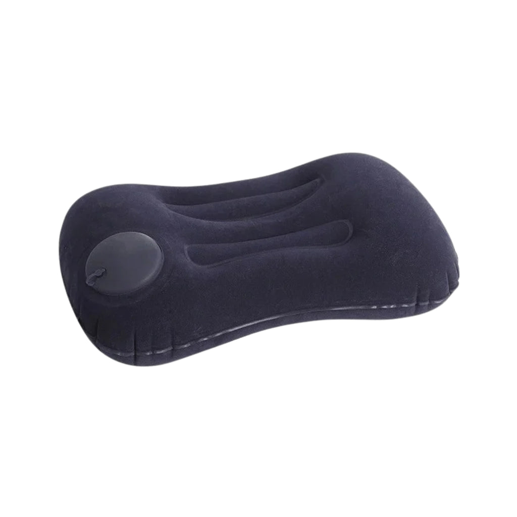 Oreiller gonflable de camping Belmont-Air bleu navy, forme ergonomique
