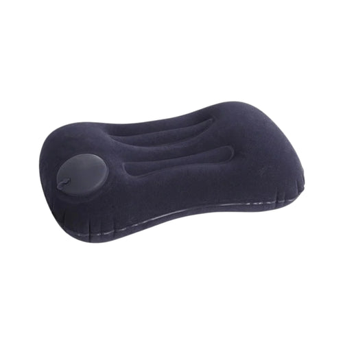 Oreiller gonflable de camping Belmont-Air bleu navy, forme ergonomique